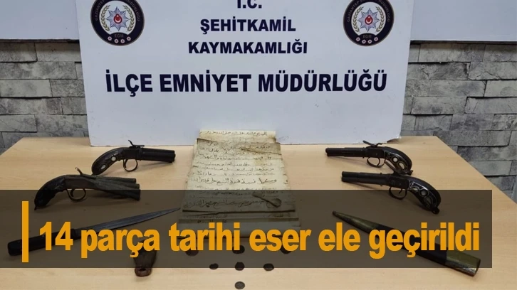 14 parça tarihi eser ele geçirildi