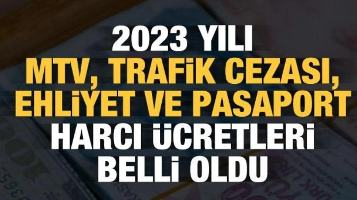 2023 yılı MTV ve trafik cezası ücretleri belli oldu (2023 pasaport ve ehliyet harçları)