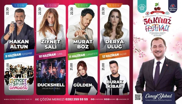 56. Kiraz Festivali programı belli oldu
