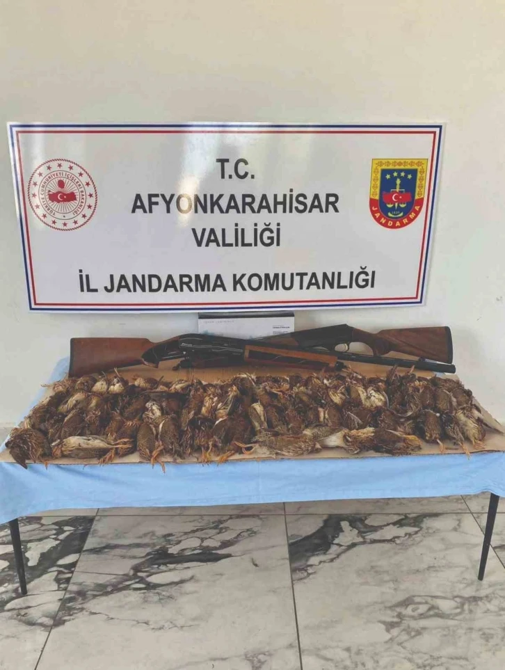 77 bıldırcını kaçak avlayan iki kişiyi jandarma yakaladı
