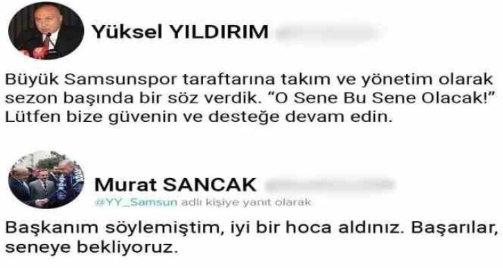 ADS Başkanı Sancak’tan Samsunspor Başkanı Yıldırım’a: