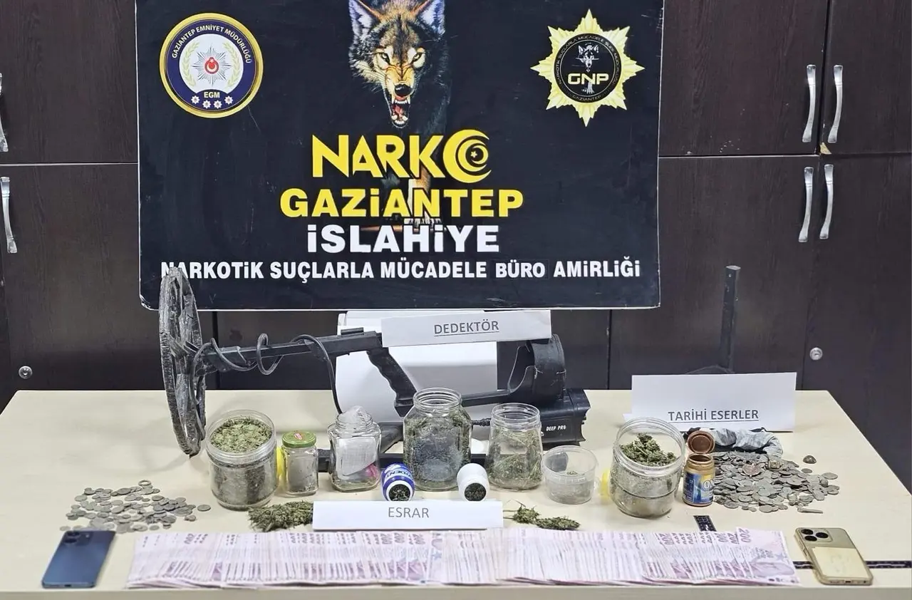 İslahiye’deki operasyonda tarihi eser niteliğinde 495 sikke bulundu
