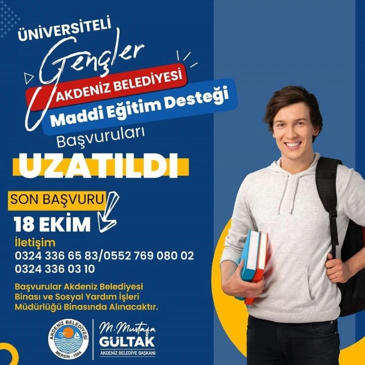 Akdeniz Belediyesinin sağladığı eğitim desteğinde başvuru süreci uzatıldı
