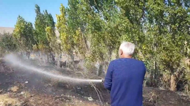 Alaca’da anız yangını
