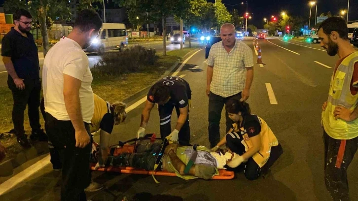 Alkollü sürücü, yol düzenlemesi yapan belediye işçisine çarptı
