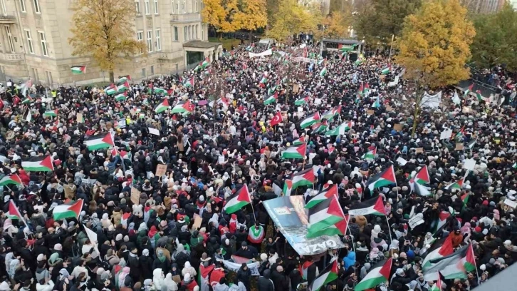 Almanya’da Filistin’e destek yürüyüşü: “Çocuklar uyurken sessiz olun, ölürken değil”
