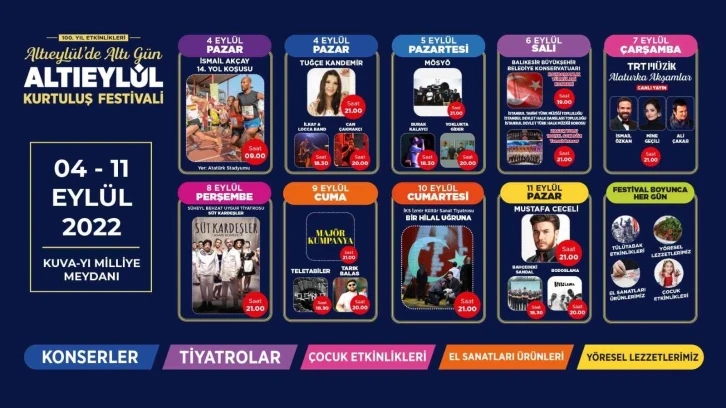 Altıeylül’de kurtuluş festivali başlıyor
