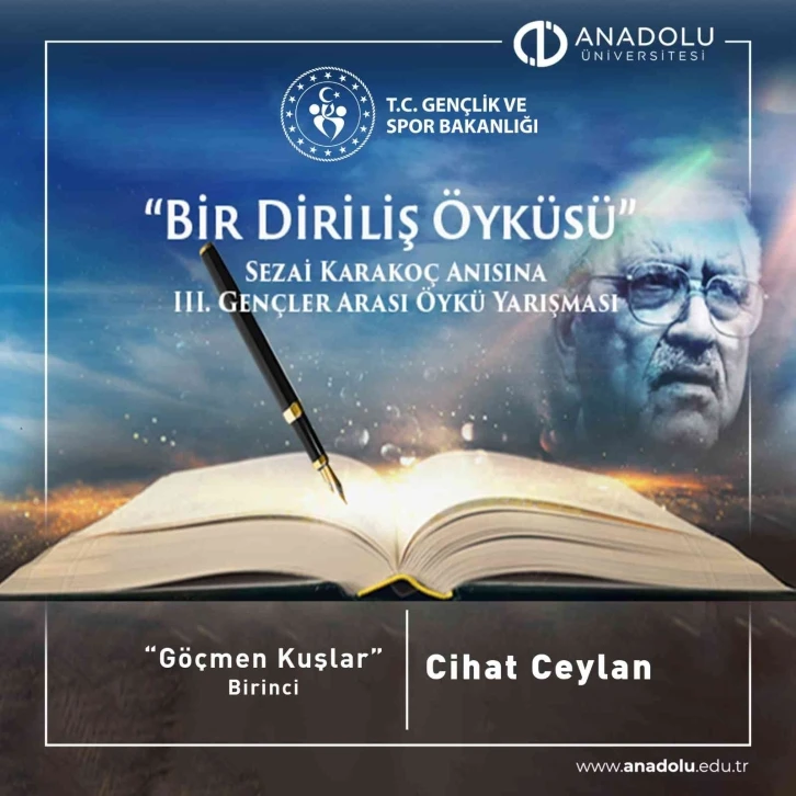 Anadolu Üniversitesi öğrencisi öykü yarışmasında birinci oldu
