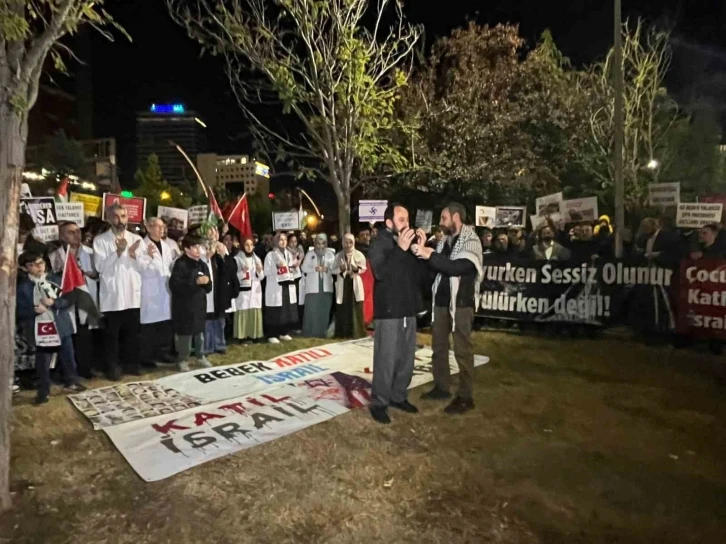 Ankara’da ABD Büyükelçiliği önünde Filistin’e destek eylemi
