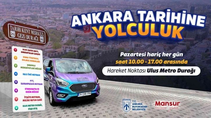 Ankara Kalesi ve Ulus çevresinde hibrit araçlarla turistik ring hizmeti devam ediyor
