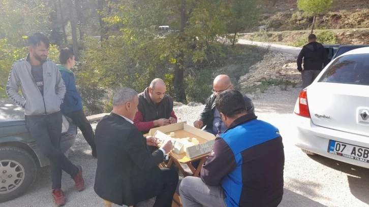 Antalya’da damada bulaşık önlüğü, ayva ve salatalık taktılar
