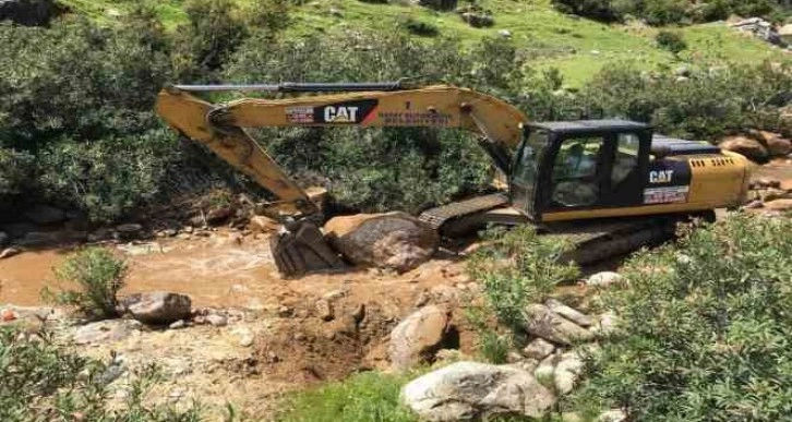 Asırlık çayın deprem sonrası yer altına girmesi böyle görüntülendi