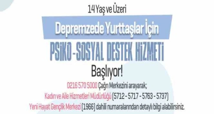 Ataşehir Belediyesi’nden depremzedelere psiko-sosyal destek