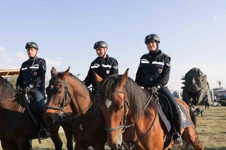 Atlı jandarma timine büyük ilgi
