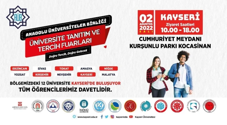 AÜB Tanıtım ve Tercih Fuarı Kayseri’de yapılacak
