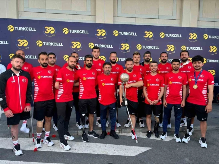 Avrupa şampiyonu Ampute Milli Futbol Takımı, yurda döndü
