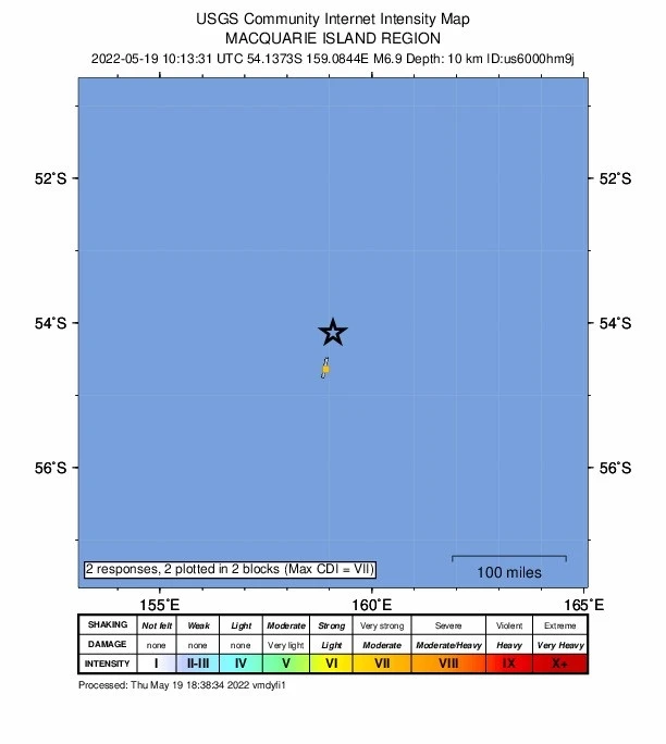 Avustralya’nın Macquarie Adası açıklarında 6.9 büyüklüğünde deprem
