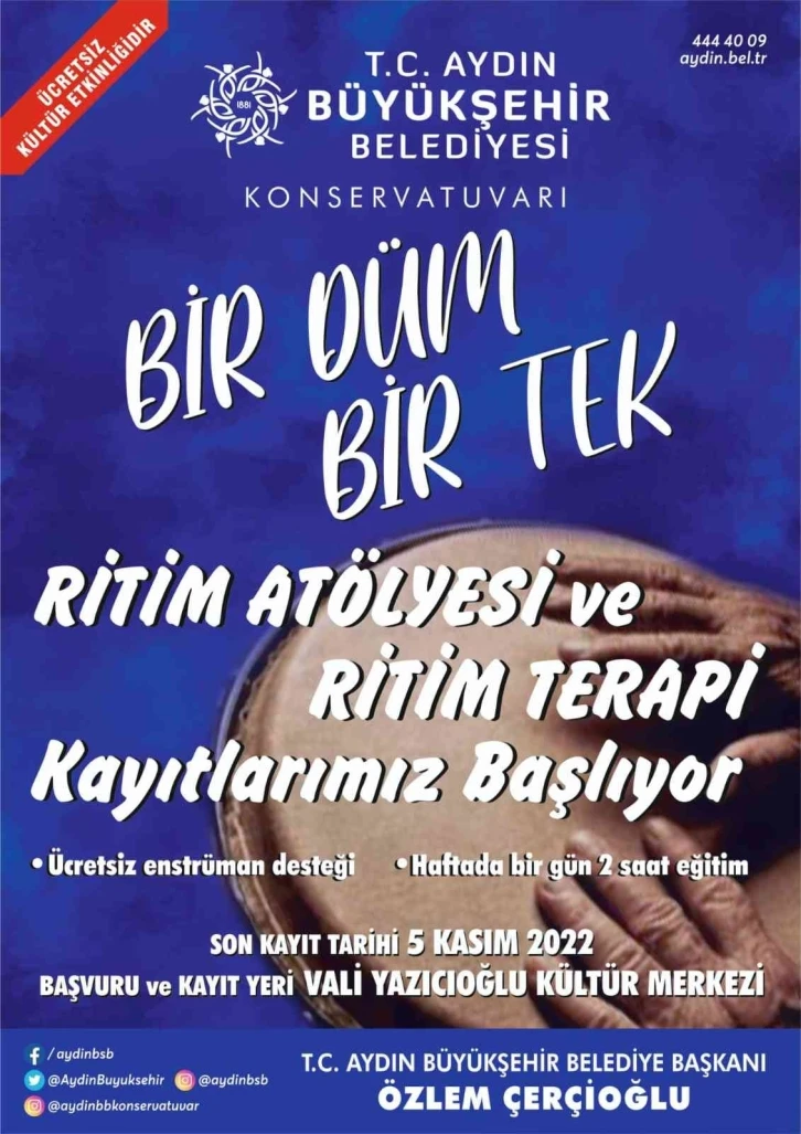 Aydın Büyükşehir Belediyesi Konservatuvarı birçok atölye çalışmasıyla Aydınlılarla buluşuyor
