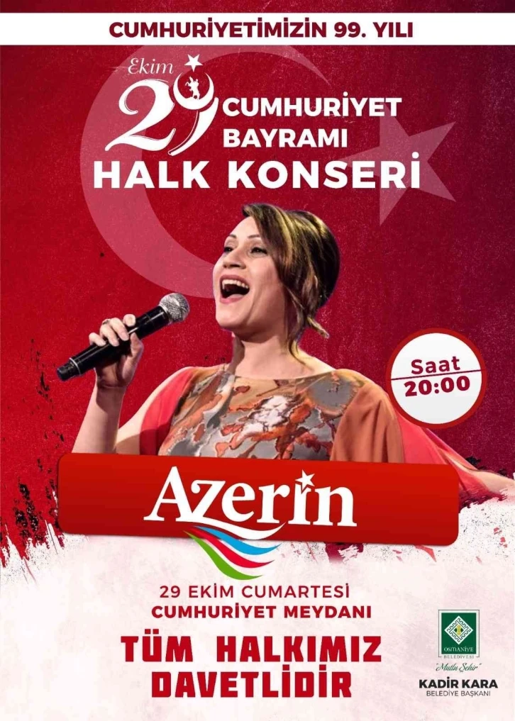 Azerin Osmaniye’de "Cumhuriyet" konseri verecek
