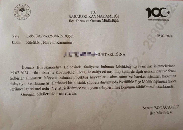 Babaeski’de küçükbaş hayvanlarda çiçek hastalığına rastlandı
