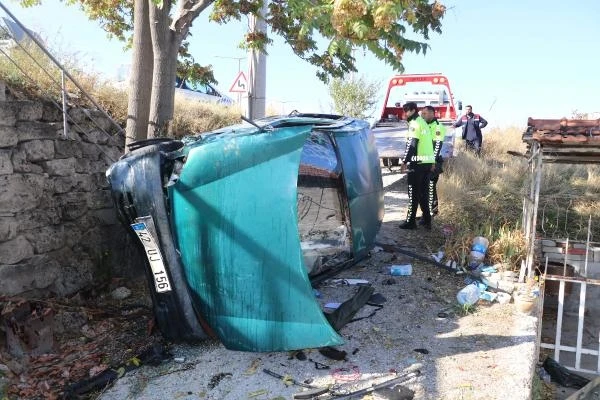 Bahçeye uçan aracın sürücüsü yaralandı