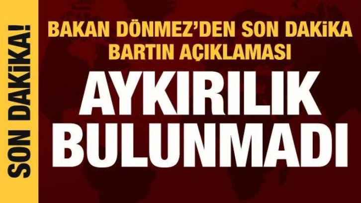 Bakan Dönmez'den Bartın açıklaması: Aykırılık bulunmadı