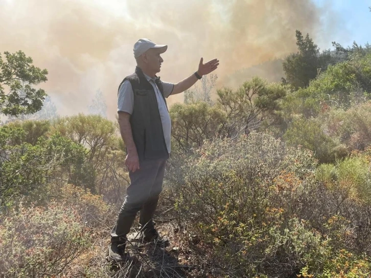 Bakan Kirişci, yangın söndürme çalışmalarını yerinde takip ediyor
