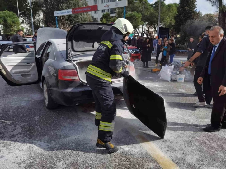 Bakımdan alınan otomobil yarım saat içinde yandı
