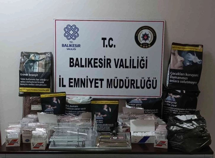 Balıkesir’de polisten kaçak tütün operasyonu
