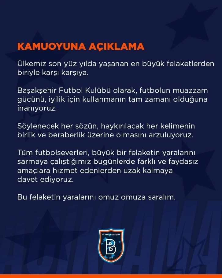 Başakşehir’den açıklama
