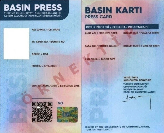 Basın kartları artık her türlü iş ve işlemlerde resmi kimlik kartı olarak kullanılabilecek
