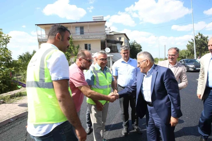 Başkan Büyükkılıç, Hacılar - İncesu bağlantı yolunda incelemelerde bulundu
