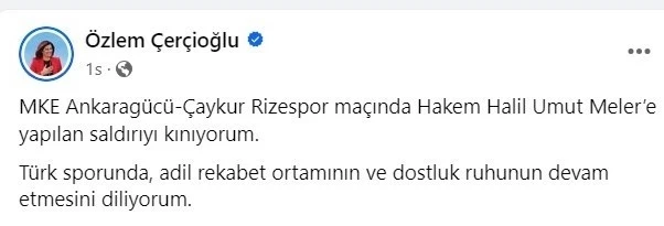 Başkan Çerçioğlu: “Türk sporunda, adil rekabet ortamının ve dostluk ruhunun devam etmesini diliyorum”
