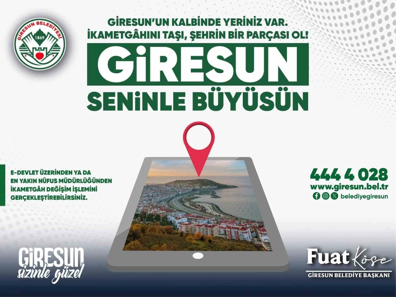 Başkan Köse’den Giresunlulara çağrı: “İkametgahınızı şehir merkezine taşıyın”
