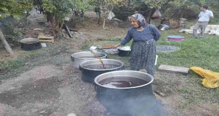 Batman’da hasadı başlayan kara üzüm ilkel yöntemlerle pekmeze dönüştürülüyor