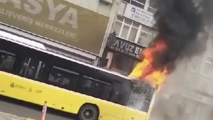 Beykoz'da İETT otobüsünde yangın