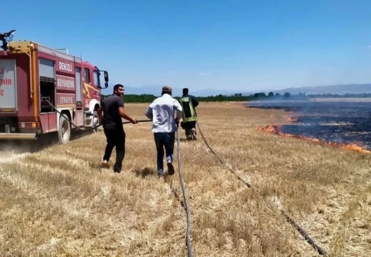 Bilinçsizce yakılan anız 200 dekar alanı siyaha bürüdü
