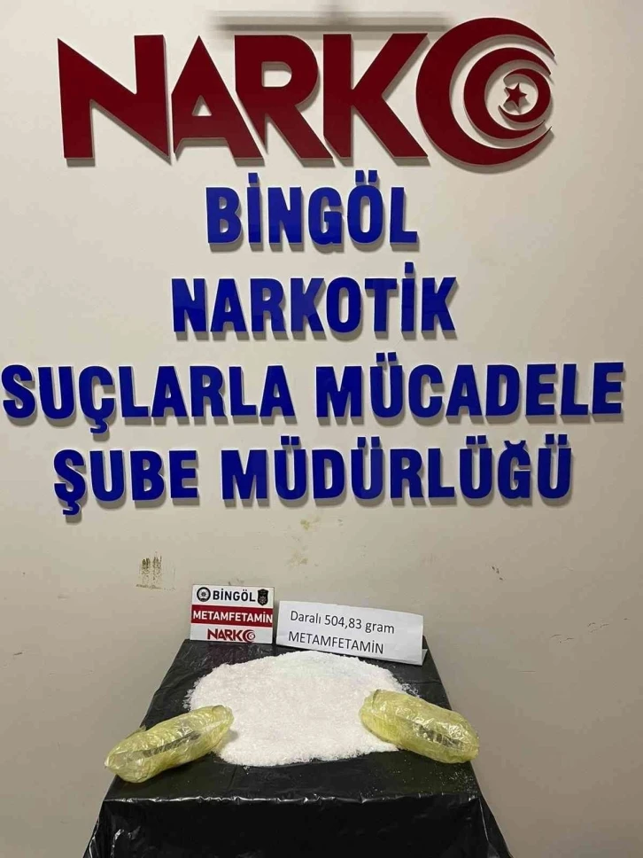 Bingöl’de 504 gram metamfetamin ele geçirildi
