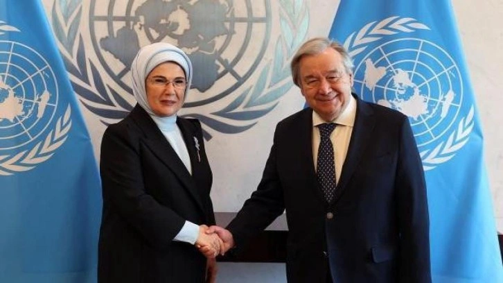 BM Sıfır Atık Zirvesi'ne katılan Emine Erdoğan'a Guterres'ten 