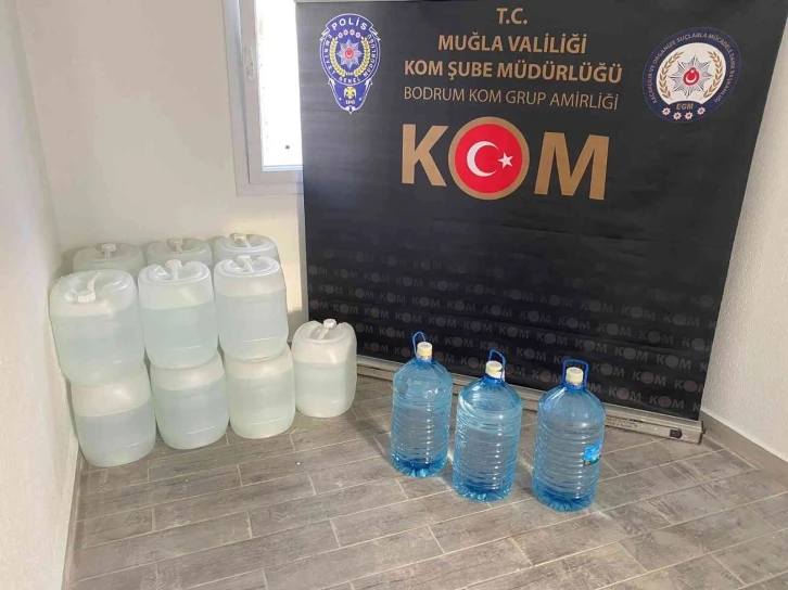 Bodrum’da 385 litre sahte alkol ele geçirildi
