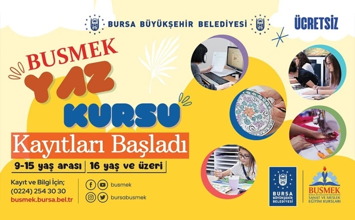 BUSMEK’te ücretsiz yaz kursları başlıyor
