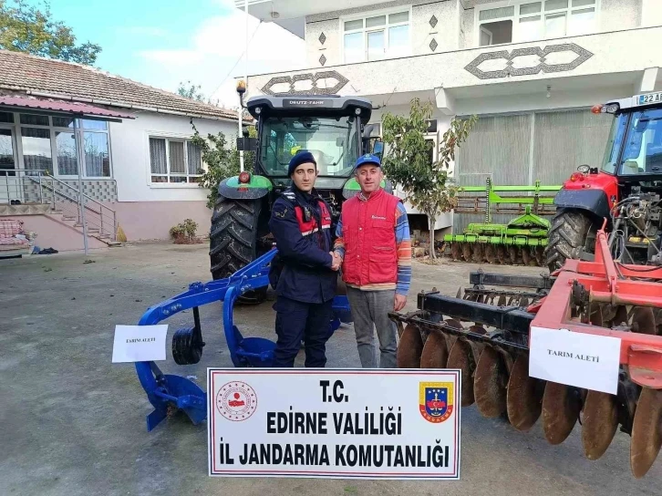 Çalınan tarım aletleri sahibine ulaştırıldı
