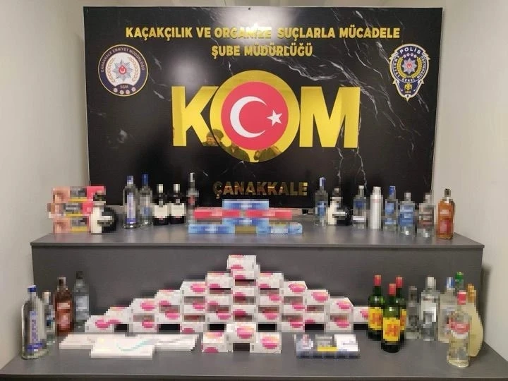 Çanakkale’de kaçak alkol ve sigara operasyonu
