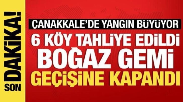 Çanakkale'de orman yangını! 6 köy boşaltıldı, Boğaz gemi trafiğine kapatıldı