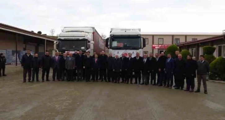 Cezaevi personeli hazırladı, 2 yardım tırı dualarla yola çıktı