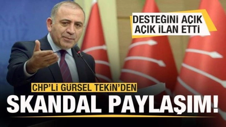 CHP'li Gürsel Tekin'den tepki çeken paylaşım! Desteğini açık açık ilan etti