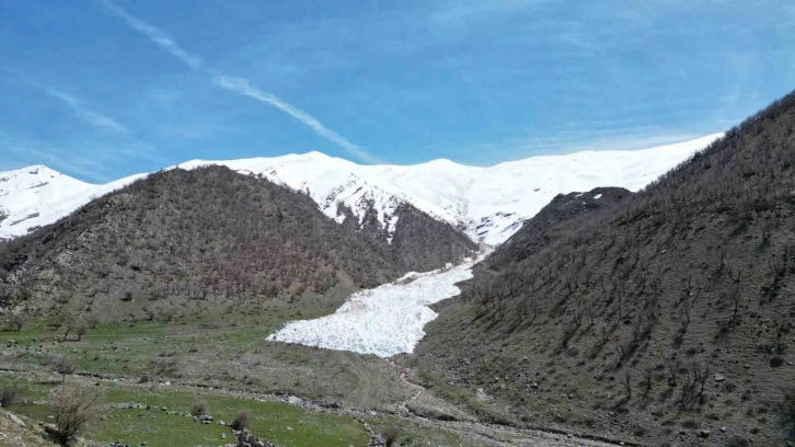 Çığ düştü, dev kar kütleleri görüntülendi
