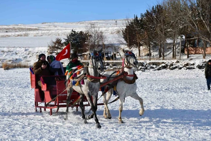 Çıldır Gölü’nde renkli görüntüler
