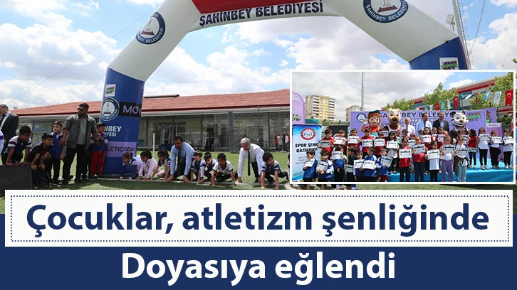 Çocuklar, atletizm şenliğinde doyasıya eğlendi