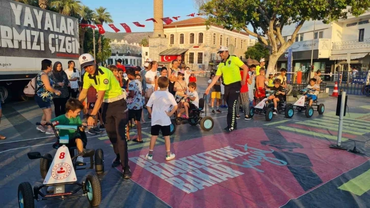 Çocuklara uygulamalı trafik eğitimi verildi
